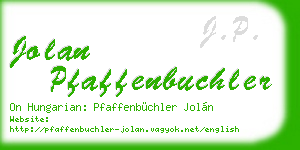 jolan pfaffenbuchler business card